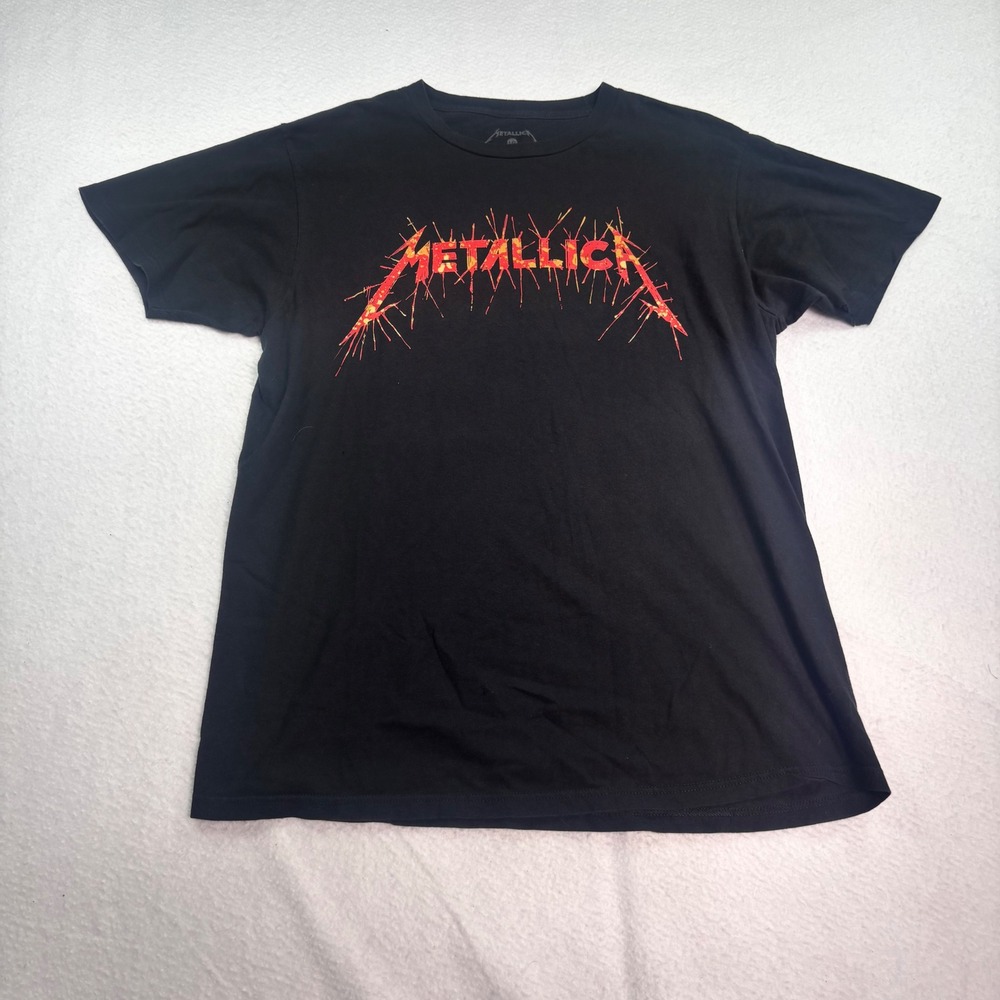 Metallica Black Graphic Band Tee Shirt Men's Large Heavy Metal Rock T Shirt